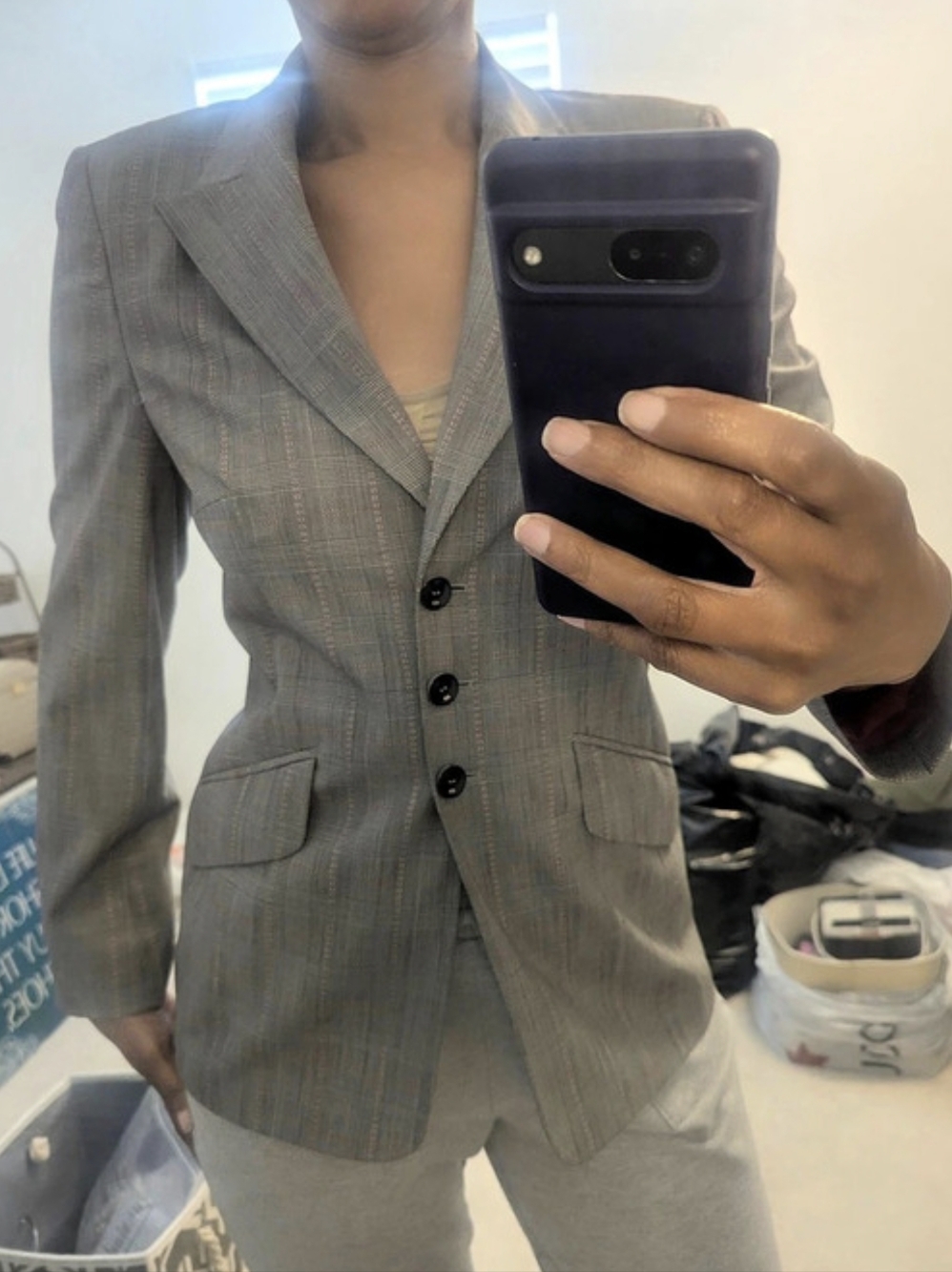 Vintage Escada Plaid Wool Blazer